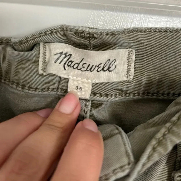 Madewell Stovepipe Fatigue Pants Tencel Lyocell Edition in Olive Green Size 36 - Picture 9 of 11